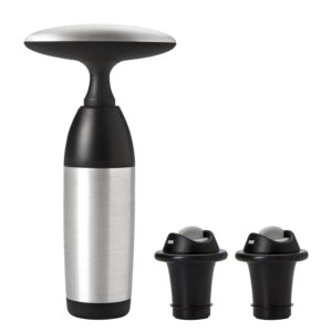 OXO wine preserver steel with 2 stoppers