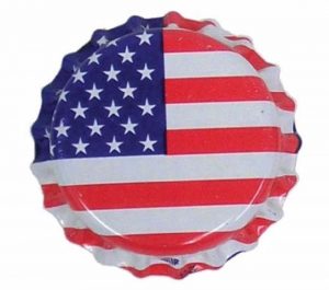 USA flag printed bottle caps